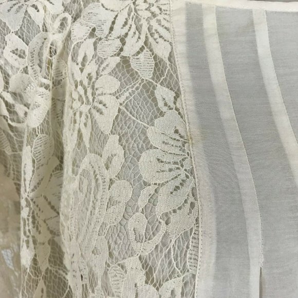 Joie Joyce Top Silk Blend Voile Lace Sleeve Blouse - Picture 8 of 8